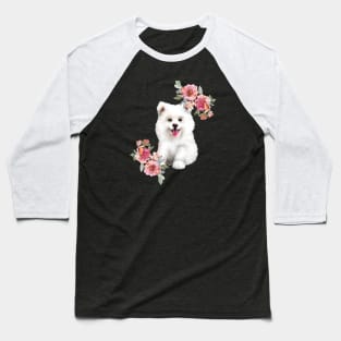 Cue Samoyed Puppy Dog Watercolor Art Baseball T-Shirt